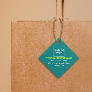 Geschäftsmarke auf Teal Grün Diamantform-Tag Geschenkanhänger