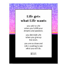 Geschäftsmotivation Rosa Blauer Glitzer und Schwar