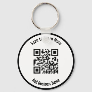 Geschäftsname Schwarz-Weiß-Scan-QR-Code Schlüsselanhänger