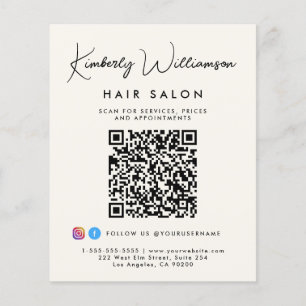 Geschäftsname-Signatur-Schrift-QR-Code Flyer