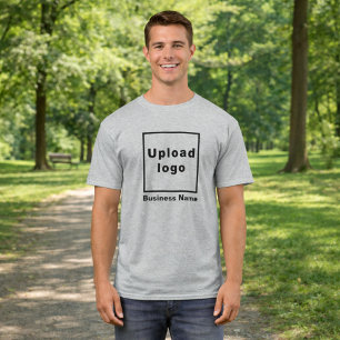 Geschäftsname und Logo   Graues Männer-T-Shirt T-Shirt