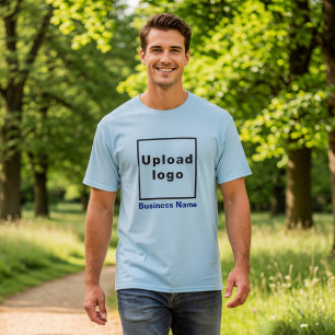 Geschäftsname und Logo   Hellblaues Herren-T-Shirt T-Shirt