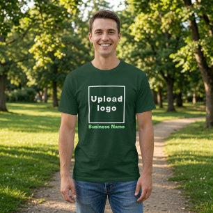 Geschäftsname und Logo   Tiefes Waldgrün Herren T-Shirt
