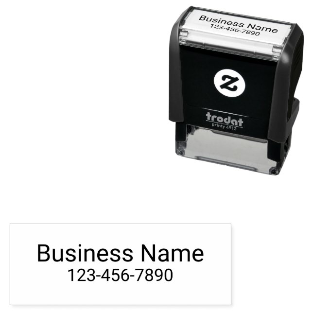 Geschäftsname und Telefonnummer Permastempel (Beispiel)