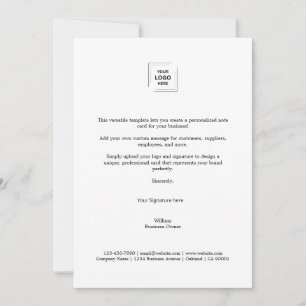 Geschäftsnotiz Modernes minimalistisches Signet- Mitteilungskarte