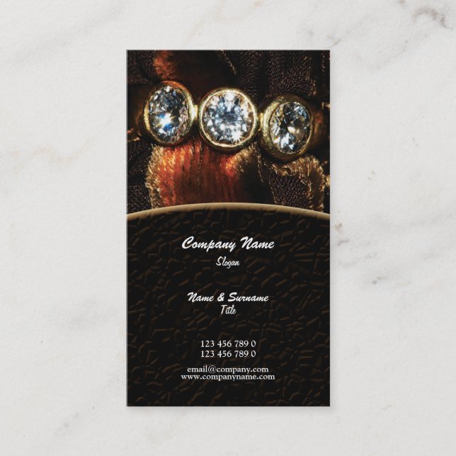 Geschäftsprofiljuwelierschmuck-Diamantgewohnheit Visitenkarte (Vorderseite)