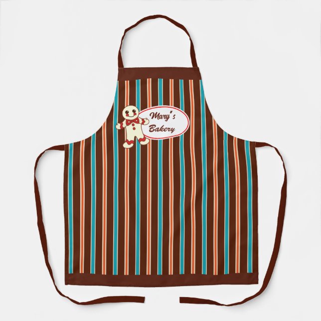 Geschäftsschürze mit Chocolate Striped Cookie Desi Schürze (Vorderseite)