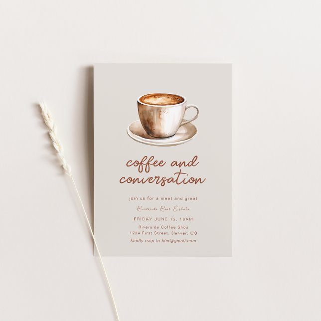 Geschäftstreffen für Kaffee und Konversation Einla Einladung (Von Creator hochgeladen)