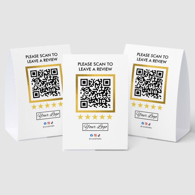 Geschäftsübersicht Tischschild l QR-Code Tischaufsteller (In Situ (Mehrfachansicht))