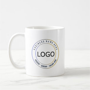 Geschäftsunternehmenslogo, Name und Slogan Kaffeetasse