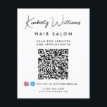 Geschäftsunterschrift Script QR Code Werbeaktion Flyer<br><div class="desc">Chic promotional Flyer für Ihr Unternehmen mit Ihrem Namen in einem stilvollen Signaturskript und Geschäftstyp unten in einfacher moderner Typografie. Geben Sie Ihre Website-Adresse ein, um einen QR-Code für Kunden und Kunden zu erstellen, um nach Terminen, Produkten, Dienstleistungen, Stunden usw. zu suchen. Fügen Sie Ihr Instragram und Facebook Handle für...</div>