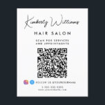 Geschäftsunterschrift Script QR Code Werbeaktion Flyer<br><div class="desc">Chic promotional Flyer für Ihr Unternehmen mit Ihrem Namen in einem stilvollen Signaturskript und Geschäftstyp unten in einfacher moderner Typografie. Geben Sie Ihre Website-Adresse ein, um einen QR-Code für Kunden und Kunden zu erstellen, um nach Terminen, Produkten, Dienstleistungen, Stunden usw. zu suchen. Fügen Sie Ihr Instragram und Facebook Handle für...</div>