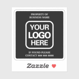 Geschäftsvermögen | Schwarz | Weißes Logo Aufkleber