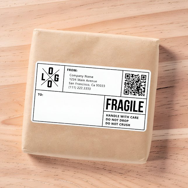 Geschäftsversand-Logo QR-Code Fragile Warnung (Von Creator hochgeladen)