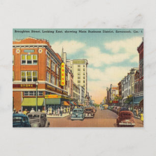 Geschäftsviertel, Savannah, Georgia Postkarte