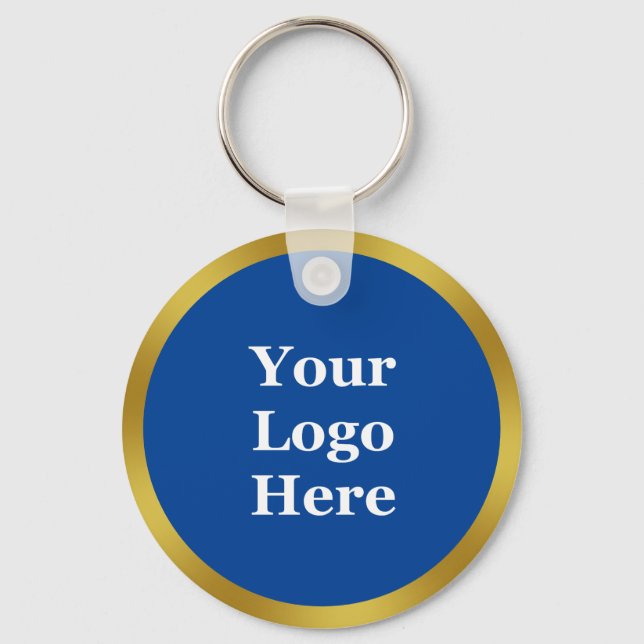 Geschäftsvorlage Blau & Gold Ihr Logo hier Schlüsselanhänger (Vorderseite)