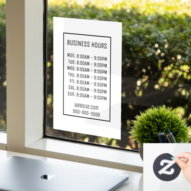 Geschäftszeiten Fensteraufkleber (Büro)