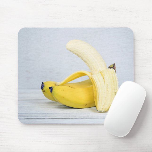 geschälte Banane auf Holz Mousepad (Mit Mouse)
