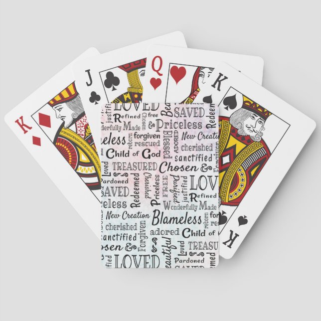 Geschätzte Christliche Worte der Bestätigung Spielkarten (Rückseite)