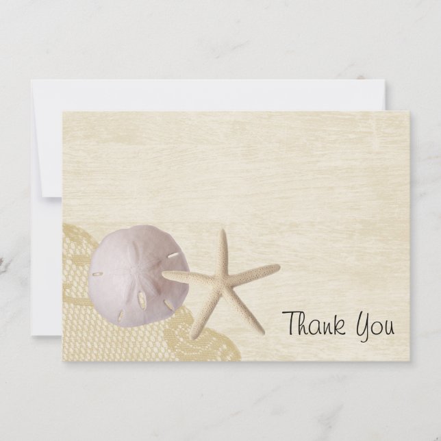 Geschätzte Strand-Flat-Card Danke (Vorderseite)