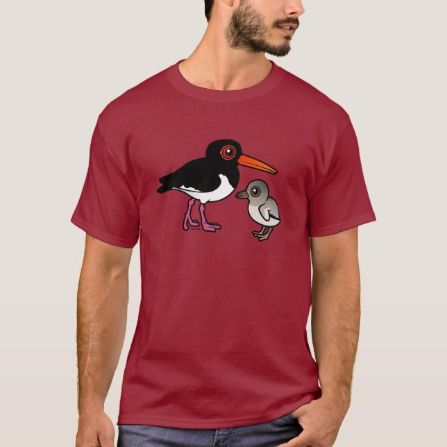 Gescheckter Oystercatcher mit Küken T-Shirt (Vorderseite)