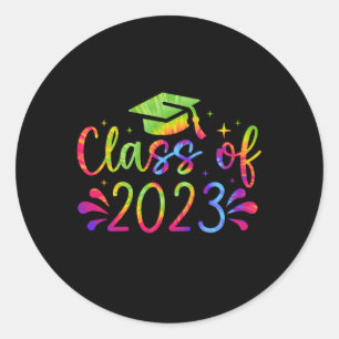 Geschehen Klasse 2023 Abschluss Student Grad Senio Runder Aufkleber