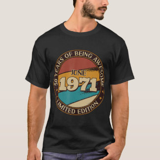Geschenk 50 Jahrestag Witziger Vintager Juni 1971 T-Shirt