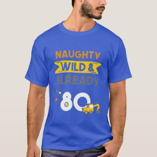 Geschenk 80 Jahre Geburtstag Frauen Bagger Retro T-Shirt