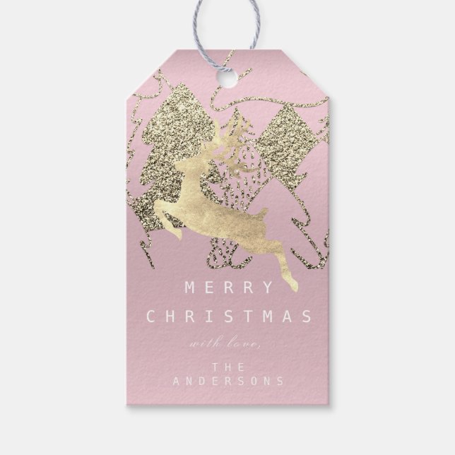 Geschenk an den Weihnachtsbaum von Rentier Mauve P Geschenkanhänger (Vorderseite)