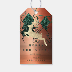 Geschenk an Glitzer Kupfer Gold Schnee Weihnachtsb Geschenkanhänger