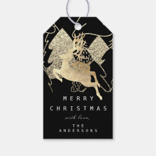 Geschenk an Rentier Black Gold Weihnachtsbaum Geschenkanhänger