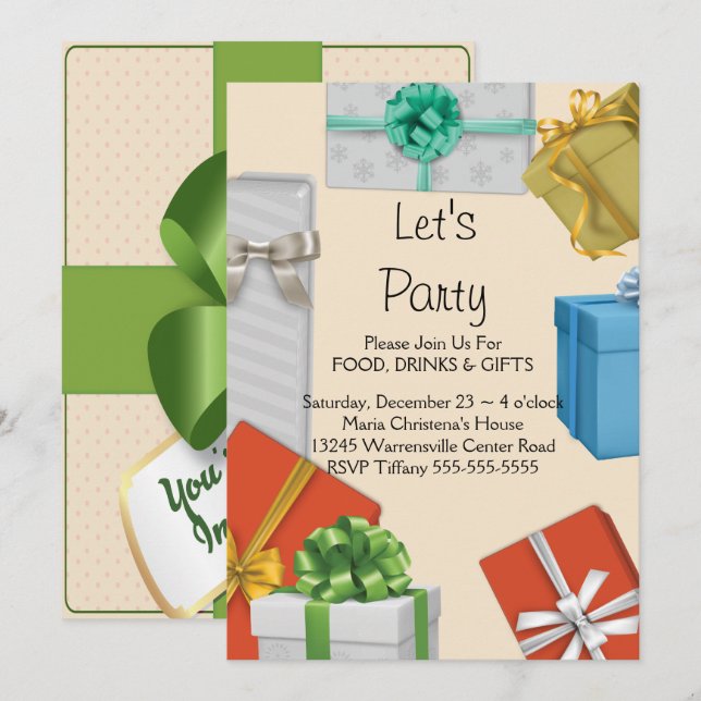 Geschenk-Austausch-Einladung Einladung (Vorne/Hinten)