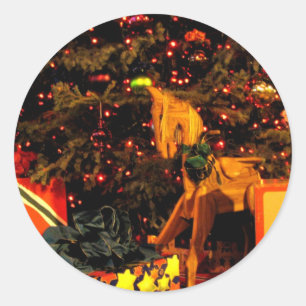 Geschenk-Baum 3 Runder Aufkleber