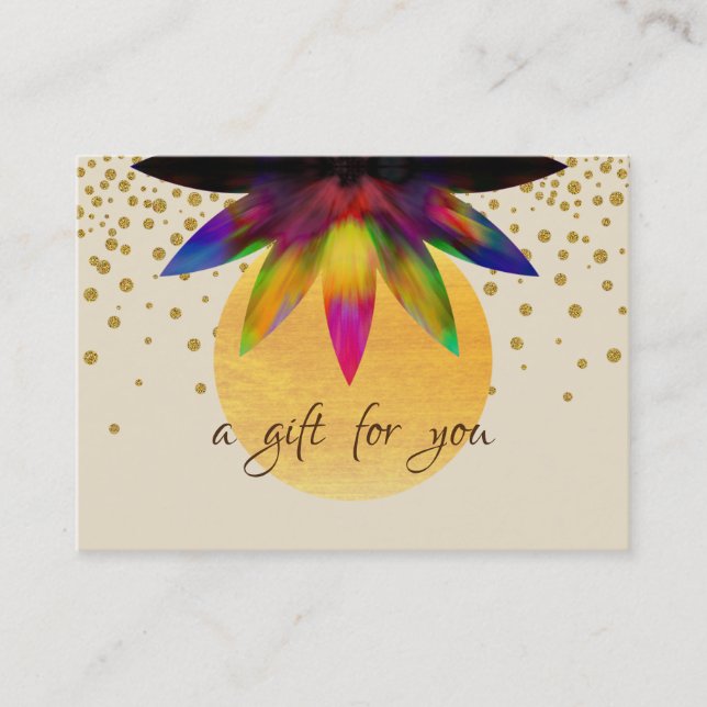 Geschenk-Bescheinigung Wasserfarben Lotus Blume Yo Visitenkarte (Vorderseite)