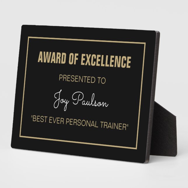 Geschenk! Beste Personal Trainer Tabletop-Plakette Fotoplatte (Seite)