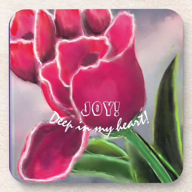 Geschenk Blumendesign, personalisieren Typografie Getränkeuntersetzer (Vorderseite)