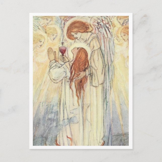 Geschenk der Angel Vintage Illustration Postkarte (Vorderseite)