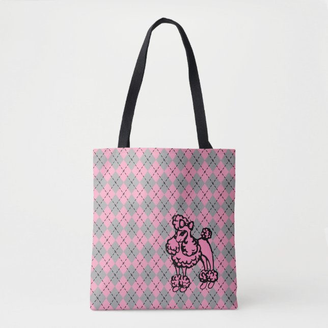 Geschenk der französischen Poodle Purse Tote Tasche (Vorderseite)