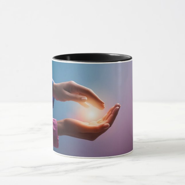 Geschenk der Heilung: Tasse "Hände der Heilung" (Zentrum)