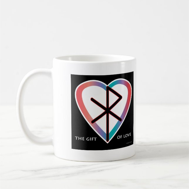 Geschenk der Liebe Viking Bindrune Kaffeetasse (Links)