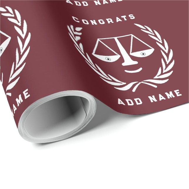 Geschenk der personalisiert Law School Abschluss Geschenkpapier (Rolleneckpunkt)