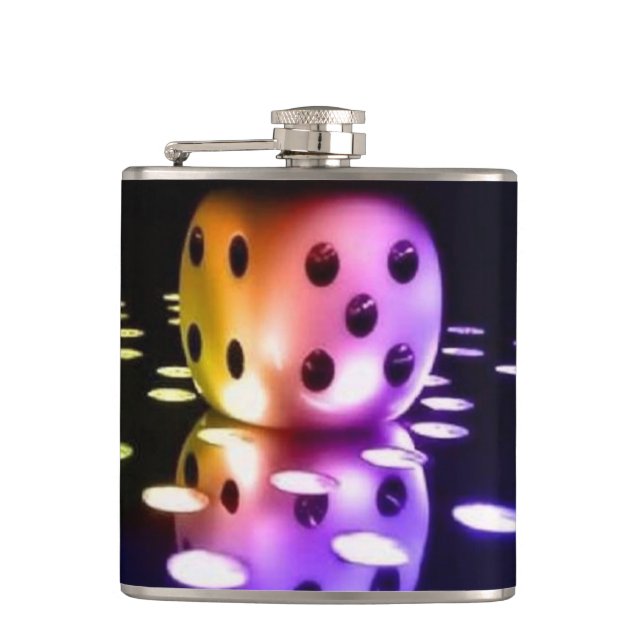 Geschenk der Trauzeuge von Casino Gambling Dice Flachmann (Vorderseite)