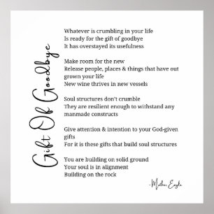 Geschenk des Abschieds ergeben Gedicht Plakatwand  Poster