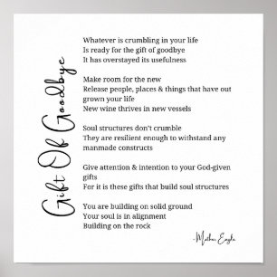 Geschenk des Abschieds ergeben Gedicht Plakatwand Poster