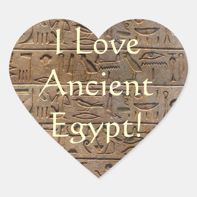Geschenk des ägyptischen Hieroglyphen-Designers Herz-Aufkleber (Vorderseite)