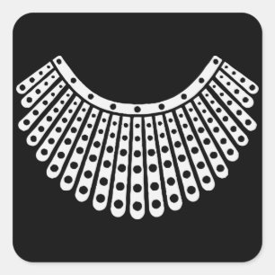 Geschenk des Anwalts, abweichender Kragen RBG Ruth Quadratischer Aufkleber