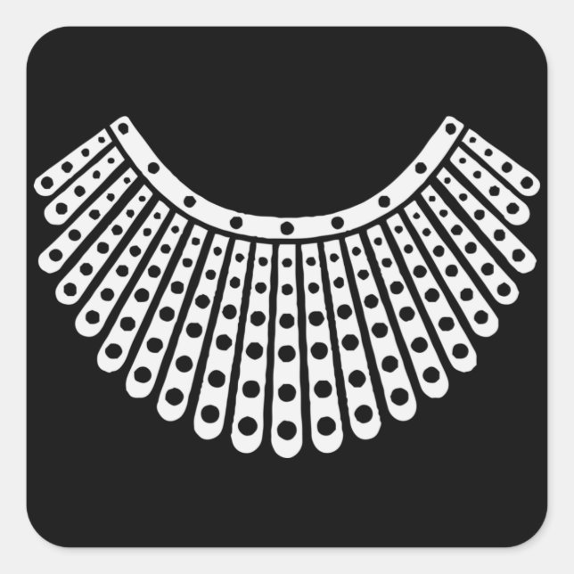 Geschenk des Anwalts, abweichender Kragen RBG Ruth Quadratischer Aufkleber (Vorderseite)