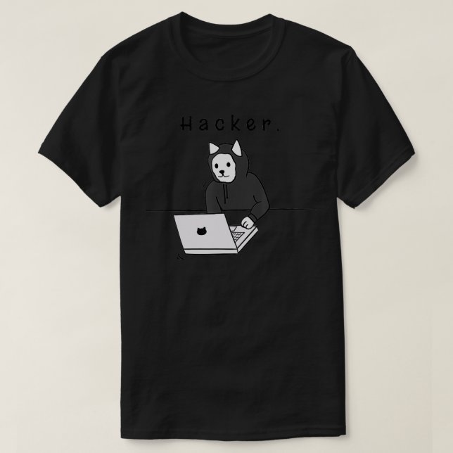 Geschenk des Hacker Cat Security Engineers T-Shirt (Design vorne)