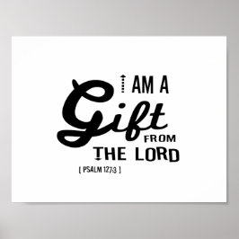 Geschenk des Herrn, Schwarzer Schriftart Poster