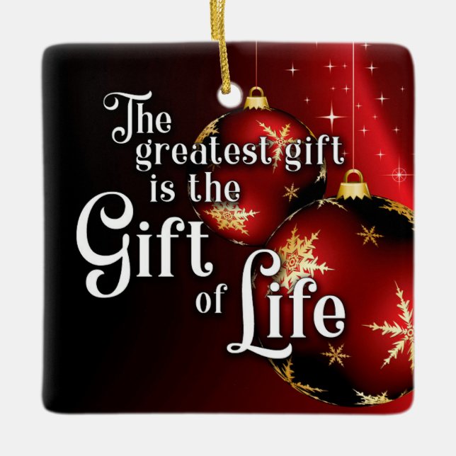 Geschenk des Lebens spenden Leben Weihnachten Tran Keramikornament (Vorderseite)